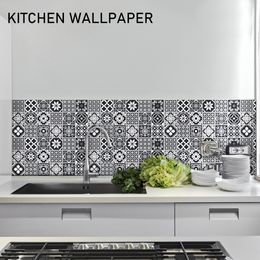 60cm*5M Self-adhesive Waterproof Kitchen Wall Stickers High Temperature Anti-oil Paste Wallpaper Foil Bathroom Wall Stickers 201106