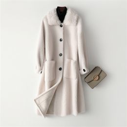 -Зима новые женщины кашемировые длинные пальто элегантные замшевые внутренние пушистые шерстяные пальто мода теплое пальто с карманным casaco feminino 201218