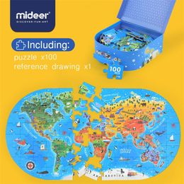 MiDeer 100pcs Map Jigsaw Puzzle Toys Children's Puzzle Jigsaw Kids Cognitive Baby Early Education Puzzle Gift Box Baby Toy 201218