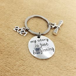 2021 Graduation Square College Cap Diploma Senior Keychain School Student Women Men Girl Unisex Key Ring Jewellery Gift Wholesale