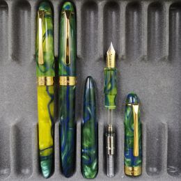 Bobby Launch LORELEI Resin Fountain Pen Golden Clip Converter Pen Fine Nib Stationery Office school supplies penna stilografica T200115