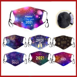 Happy New Year Designer face mask cotton reusable face masks Out Door Sport Riding Masks Fashion Cotton fashion face Mask