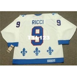 740 #9 MIKE RICCI Quebec Nordiques 1994 CCM Vintage Home Hockey Jersey or custom any name or number retro Jersey