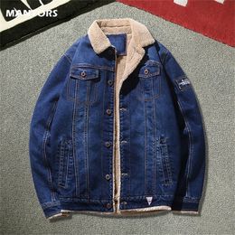 Mens Denim Jacket Autumn Winter Men Thicken Fleece Jeans Jacket Outerwear Casual Warm Denim Overcoat Fashion Man Jackets 201218