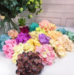 Artificial Silk Hydrangea Decorative Flower Head DIY Home Party Wedding Arch Background Wall Decorative Flower Party Supplies 42 Color YG37