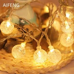 New Year Christmas Holiday Lighting Garland Decoration Fairy Lights Garland on Batteries Gypsophila Bubble Ball Lamp for Party Y201020