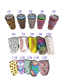 Iced Coffee Cup Sleeve Neoprene Insulated Sleeves Cup Cover For 30oz Tumbler Water Bottle With Carrying Handle Carrier Holder Bags Case