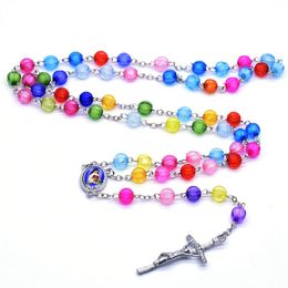 Religious Jewellery Antique Cross Plastic Rosary Necklace For Women