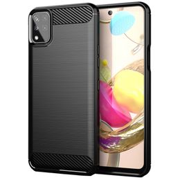 Carbon Fibre Texture Shockproof Cover Protective Slim Fit Soft TPU Silicone Case for LG K42 LG K92 5G LG Q92 K71 K52 K22