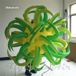 Colour Can Be Customised Hanging Inflatable LED Balloon 2m Pendent Lighting Sea Urchin Model Balloon For Ceiling Decoration