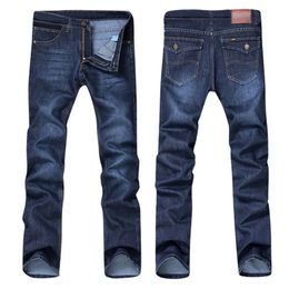 Men's Casual Denim Cotton Zipper Jeans Autumn Hip Hop Loose Workwear Long Trousers Modis Blue Overalls Straight Pants #Z 201118