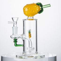 Unique Shape Pineapple Many Colors Hookahs In The Bong Showerhead Perc Water Pipes 14.5mm Female Joint With Glass Bowl 5mm Thick Oil Dab Rigs