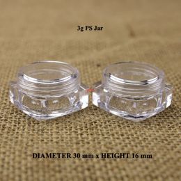 500pcs/Lot 3g Wholesale Plastic Empty Cream Jar 1/10OZ Cosmetic Packaging Small Eyeshadow Facial Bottle Container Portable Potgood qualitty