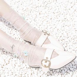 -Meias Hosiery Products na primavera verão: xianqi doce lantejoulas hmade glittering gaze gaze fino japane e coreano moda pilha meias femininas