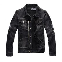 New Denim High Fashion Bomber Slim Windbreaker Jacket Quality Mens Jean Clothing