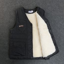 Men's winter vest Real sheep fur Short jackets Thicken keep warm new vest high quality shorn sheepskin plus-size winter coat 201126