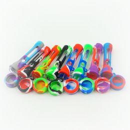 Colorful Portable Silicone With Caps Pyrex Thick Glass Preroll Dry Herb Tobacco Cigarette Smoking Filter Tube Mouthpiece Handle Tips Holder