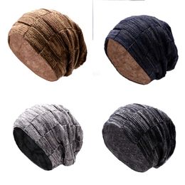 Knitted Cap Plush Thickening Wool Keep Warm Versatile Multi Color Fashion Accesories Trend Hat Woman Man Beanie Winter 7bg K2