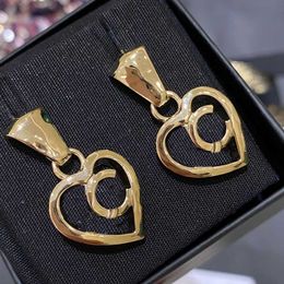 2022 Top quality charm dangle new drop Heart shape stud earring in 18k gold plated for women wedding Jewellery gift have box stamp PS7191