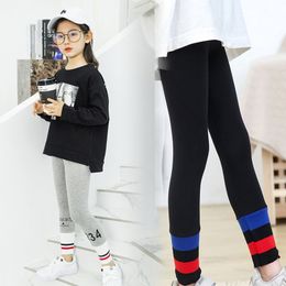 Girls Leggings for Kids Autumn Spring Stretch Children Leggings Rainbow Girl Skinny Pants Plush Lining Girls Slim Leggings LJ200828