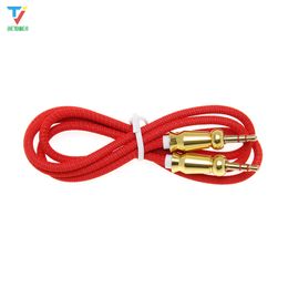 AUX Gourd Style Textile Durable 3.5mm Male to Male Audio Cable Plug Audio Cable For Mp3 Speaker Palyer 300pcs/lot