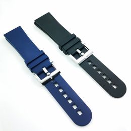23mm FVMQ Rubber Watch Band 20mm Silver Polished Dripping Spring Bar Buckle Strap for BP JB5000 5015 5085