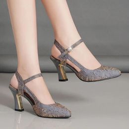Women Fashion Sky Blue Transparent Spring & Summer High Heel Shoes Lady Casual Black Pu Leather Heels Sapatos A9439