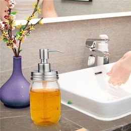 480ML Mason Jar Creative Glass Hand Soap Dispenser Liquid Soap Bottle Y200407