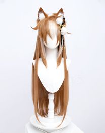 Genshin Impact Gorou Ms Miss Hina Cosplay Costume Accessories Gradient long hair Synthetic Hair Cap