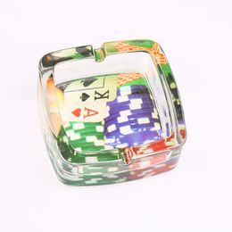 New Smoking Accessories Glass Creative Square Ashtray Smoke Fashion Environmental Hotel Home