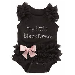 My Little Black Dress Romper Summer Baby Infant Sleeper Pyjamas Jumpsuit Twins Newborn Clothes Tiny Cottons Babies Rompers 12M Q1223