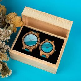 Wristwatches BOBOB BIRD Couple Watch Wood Men Women Wristwatch Customised Lovers Watches Anniversary Gifts In Wooden Gift Box