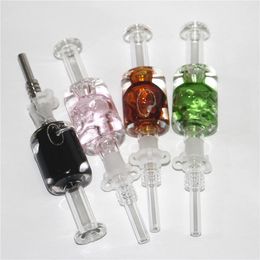 Hookah Glass nectar Bong with liquid glycerin inside oil cooling quartz dab straw drip tips 14mm dab rig bubble carb caps