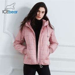 ICEbear New Women's Spring Coat High Quality Brand Clothing Short parka with Hat Fashion Woman Clothing GWC20070D 201217