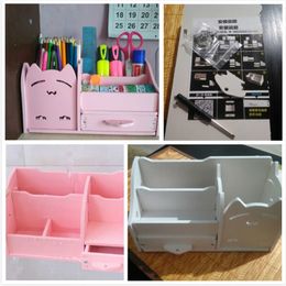 Multi-function Pen Holder Creative Fashion Korea Student Cute Children Desktop Ornaments Storage Box Office Organizer Drawer Y200628 Y200709