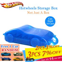 Hot Wheels Kid Toy Car Storage box 16pcs Cars Multi-function Portable Plastic Convenient Box Hotwheels Car Toy For Kid Gift LJ200930