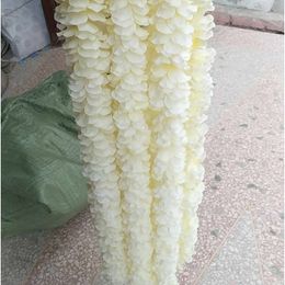 1M long Elegant Artificial Orchid flower Wisteria Vine Rattan For Wedding Centrepieces Decorations Bouquet Garland Home Ornament