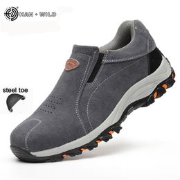 Men Safety Work Fashion Breathable Slip On Casual Boots Mens Labor Insurance Puncture Proof Steel Toe Shoes Man Y200915