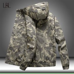 Mens Casual Camouflage Hoodie Jacket Men New Autumn Camo Hooded Windbreaker Coat Male Military Tactical Bomber Outwear 4XL 201123