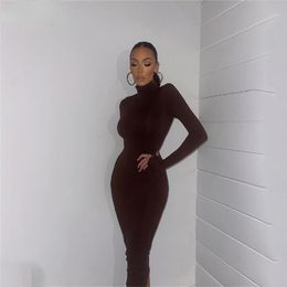 white turtleneck bodycon dress