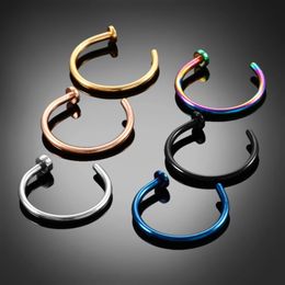 8mm Colourful Fake Nose Piercing Ring Body Piercing Industrial 316L Steel Tragus Earrings