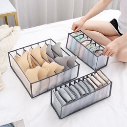 3 Pcs/Set Bra socks panty drawer Organiser Foldable underwear box Wardrobe clothes storage box Net fabric underwear Organiser Y1116