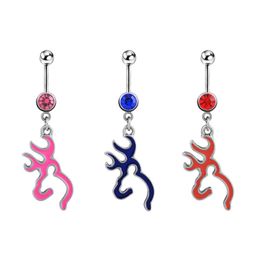 Fire Navel Rings Anti Allergy Stainless Steel Belly Button Ring Woman Belly Button Decorations Piercing Jewellery