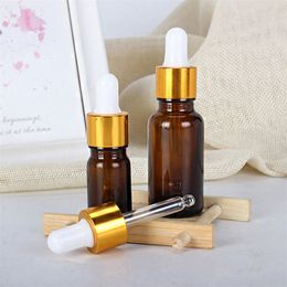 5-100ml Amber Glass Empty Essential Oil Glass Dropper Bottle Oil Dropper Refillable Bottle with Metal Screw Mouth