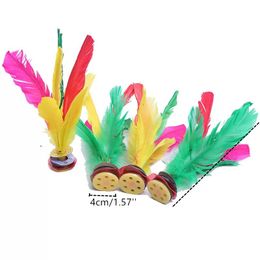 2022 new Fun Kids Exercise Kick Shuttlecock Chinese Jianzi Colourful Feather Foot Sports Outdoor Toy Game teen entertained home active