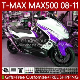 Body Kit For YAMAHA TMAX MAX 500 XP500 MAX-500 T 2008-2011 Bodywork 107No.114 TMAX-500 TMAX500 T-MAX500 2008 2009 2010 2011 MAX500 08 09 10 11 OEM Fairing Hot purple