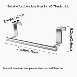 Stainless Steel Towel Rack Over Door Towels Bar Hanging Holder Bathroom Cabinet Towel Rag Racks Shelf Hanger Organizer by sea RRE12651