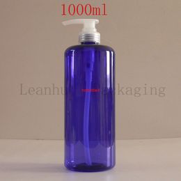 Blue Plastic Packaging Lotion Cream Pump Shampoo Bottles,1000ML Refillable Cosmetic Containers And Container,Wholesalepls order