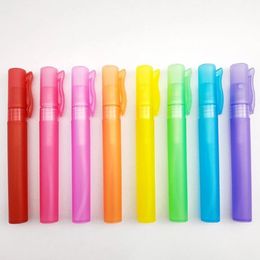 Hot Selling Mini Refillable 10ml Empty Perfume Bottle Atomizer Fashion Colourful Plastic Pen Clip Deodorant Bottles LX4290