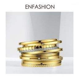 stackable bangle bracelets UK - Bangle Enfashion Multilayer Crystal Bangles Gold Color Stack Bracelets For Women Jewelry Wholesale 1820041